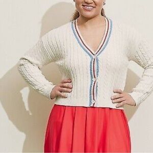 Prince x Target Pickleball Cable Knit Cardigan in Ivory